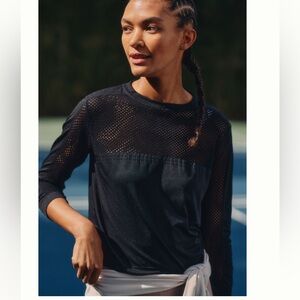 Varley Halldale Seamless Mesh Long Sleeved Cropped Top